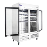 Polarman PLM-54RGS 53 15/16" Reach-In Refrigerator with Double Glass Doors with LED Lighting, Bottom Mount, Stainless Steel, 49 cu. ft.