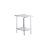 ChefAsst 30" x 24" CA-WTS-3024-316 16-Gauge 304 Stainless Steel Commercial Work Table with 201 Stainless Steel Legs and Undershelf