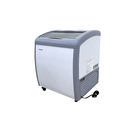 Polarman PLM-S150 26 3/16" Mobile Ice Cream Display Freezer, Curved Sliding Lid with 2 Baskets, 5.3 cu. ft.