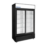 Polarman PLM-SGD44R-S 44 1/2" Black Refrigerated Double Sliding Glass Door Merchandiser with LED Lighting, 31 cu.ft（SS-P1000WB-B）