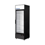 Polarman PLM-SGD24R 23 9/10" Black Refrigerated Swing Glass Door Merchandiser with LED Lighting, 14.3 cu.ft（SS-P430WA）