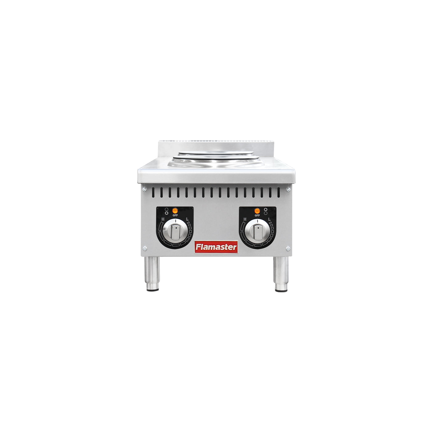 Flamaster FLM-EHP15 15" Commercial Electric Hot Plate - 2 Burners, 208V, 1 Phase