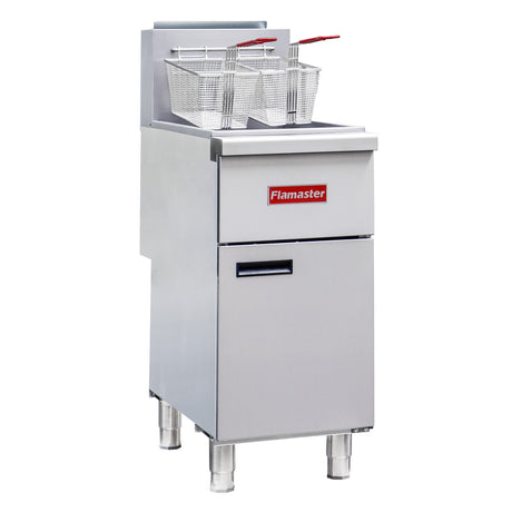 Flamaster FLM-F4-LP 15 1/2" Liquid Propane Floor Fryer, 40-50 lb, 4 Tubes, 120,000 BTU