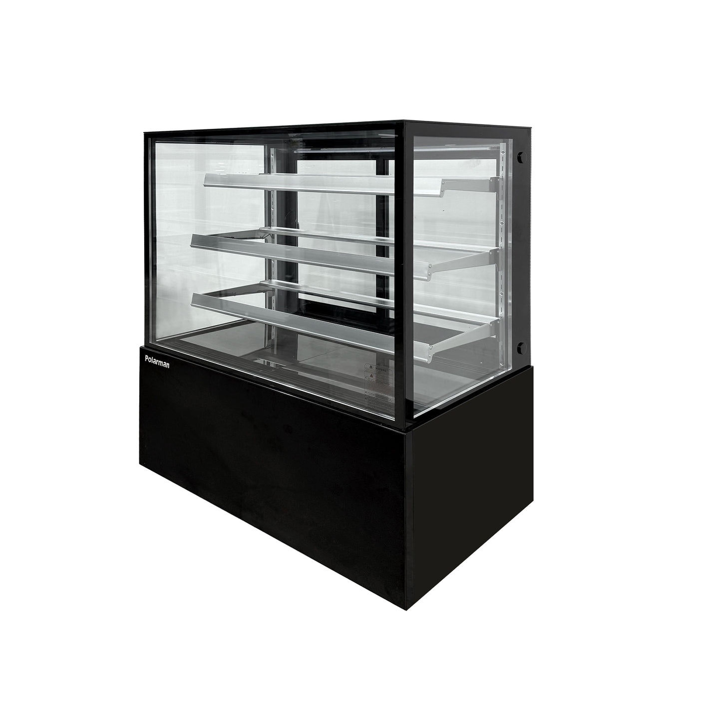 Polarman PLM-371SB 48" Black 3-Shelf Square Glass Refrigerated Bakery Display Case