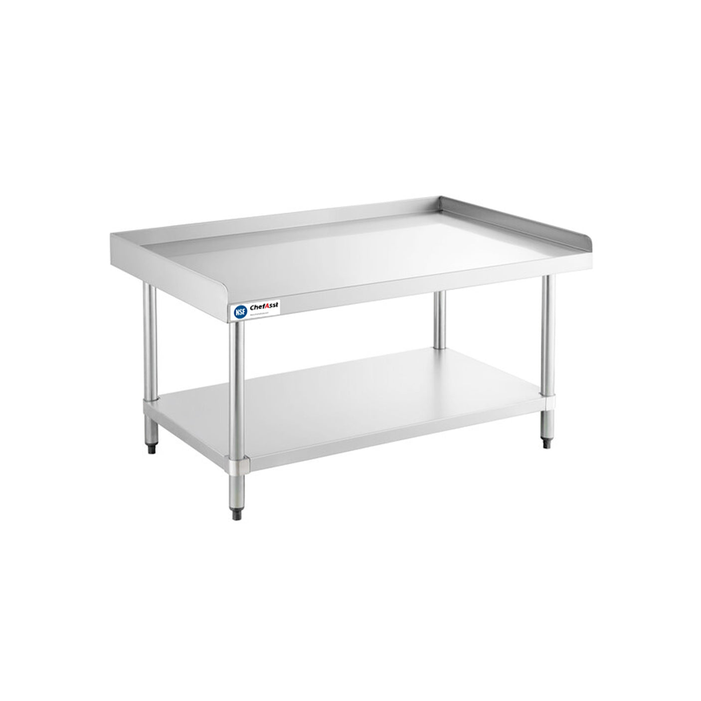 ChefAsst 30" x 48" CA-ESS-3048-316 16-Gauge 304 Stainless Steel Equipment Stand with 201 Stainless Steel Legs and Undershelf