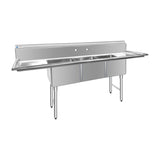 ChefAsst Stainless Steel Three Compartment Commercial Sink