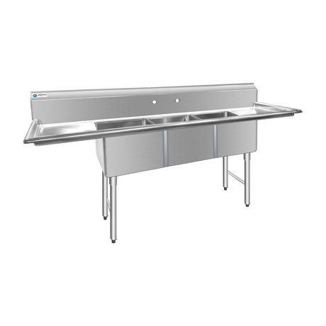 ChefAsst Stainless Steel Three Compartment Commercial Sink