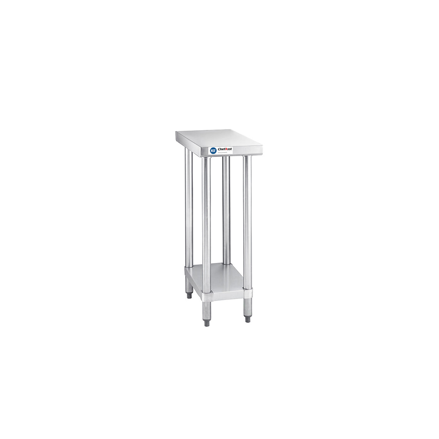 ChefAsst 24" x 12" CA-WTS-2412-316 16-Gauge 304 Stainless Steel Commercial Work Table with 201 Stainless Steel Legs and Undershelf