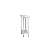 ChefAsst 24" x 12" CA-WTS-2412-316 16-Gauge 304 Stainless Steel Commercial Work Table with 201 Stainless Steel Legs and Undershelf