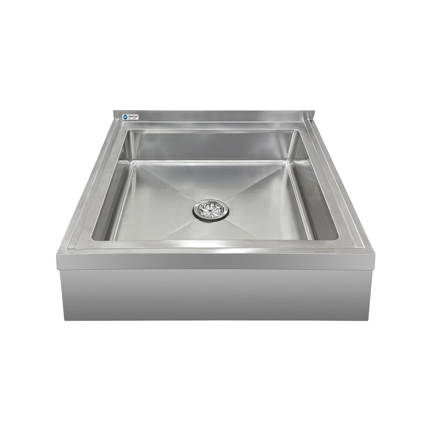 ChefAsst 29"CA-MS-292912-316 16-Gauge Stainless Steel One Compartment Floor Mop Sink - 24" x 24"x 6" Bowl