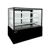 Polarman PLM-471SB 60" Black 3-Shelf Square Glass  Refrigerated Bakery Display Case