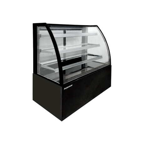 Polarman PLM-371AB 48" Black 3-Shelf Curved Glass Refrigerated Bakery Display Case