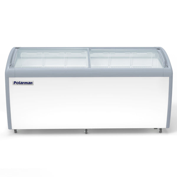 Polarman 70 7/8" PLM-S560 Curved Sliding Top Display Ice Cream Freezer