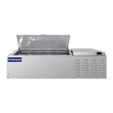 Polarman PLM-PD55 53" Countertop Refrigerated Topping Rail, Stainless Steel,(10) 1/6 Size Pans