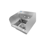 ChefAsst 15" x 15 3/4" CA-HS-15-SP-318-WB Wall Mounted Hand Sink with Side Splash