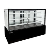 Polarman PLM-571SB 71 3/5" Black 3-Shelf Square Glass  Refrigerated Bakery Display Case