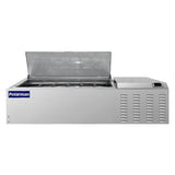 Polarman PLM-PD60 60" Countertop Refrigerated Topping Rail, Stainless Steel , (12) 1/6 Size Pans