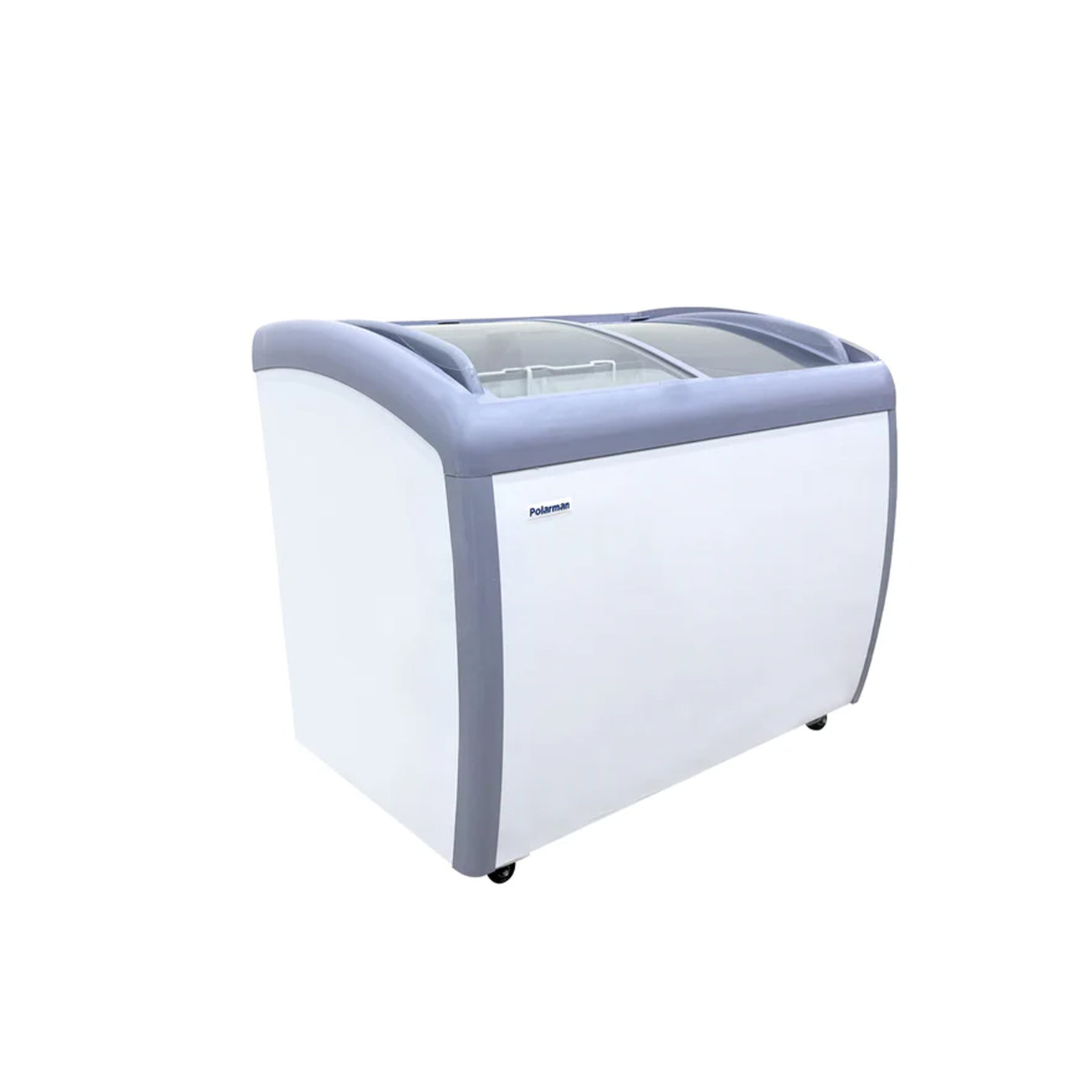 Polarman PLM-S260 39" Mobile Ice Cream Display Freezer, Curved Sliding Lid with 3 Baskets, 6.7 cu. ft.