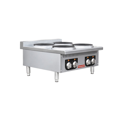 Flamaster FLM-EHP24 24" Commercial Electric Hot Plate - 4 Burners, 208V, 3 Phase