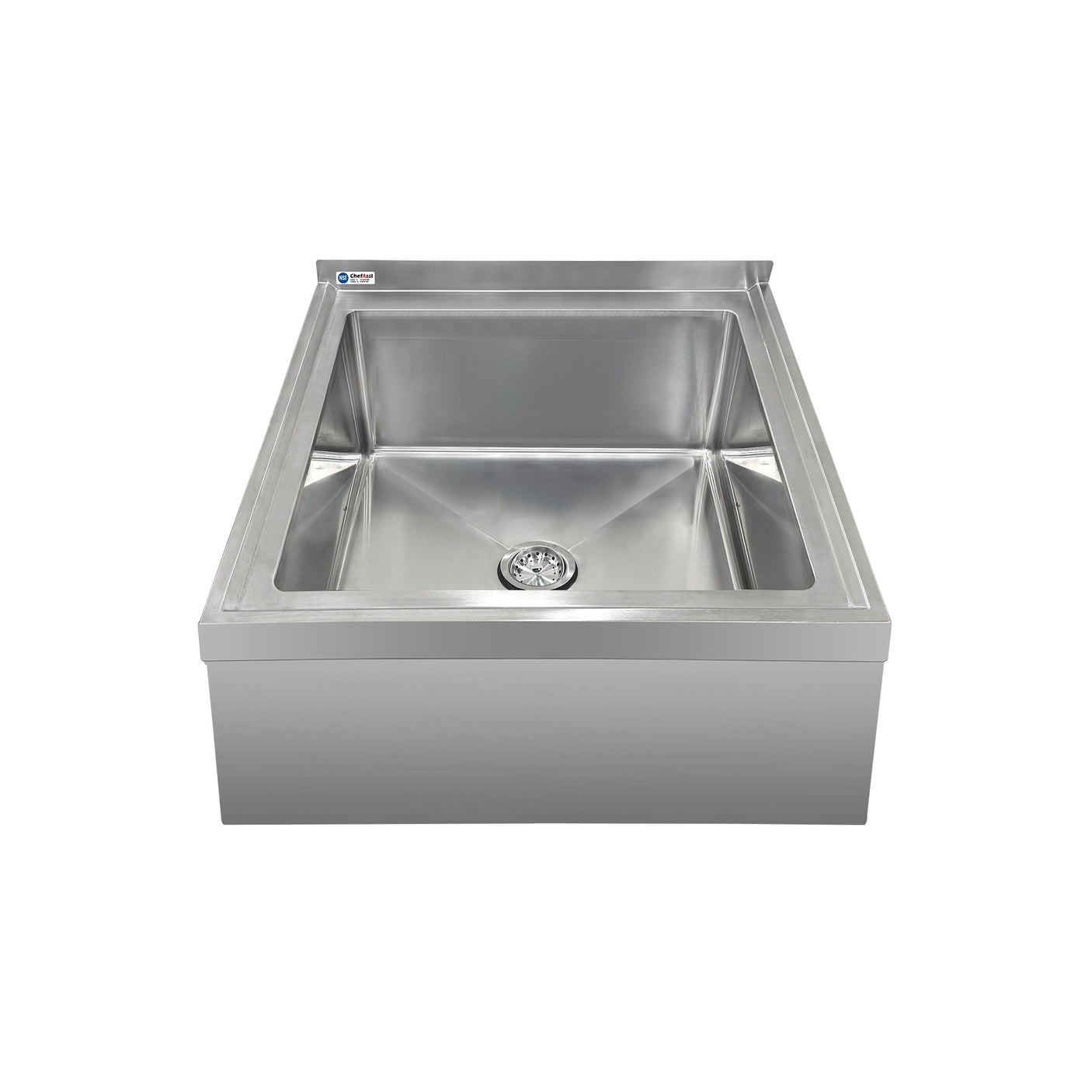 ChefAsst 25"CA-MS-212516-316 16-Gauge Stainless Steel One Compartment Floor Mop Sink - 20" x 16"x 12" Bowl