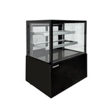 Polarman PLM-270SB 36" Black 2-Shelf Square Glass Refrigerated Bakery Display Case