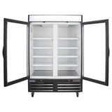 Polarman PLM-HGD48R 53 15/16" Black Refrigerated Double Swing Glass Door Merchandiser with LED Lighting, 48 cu.ft