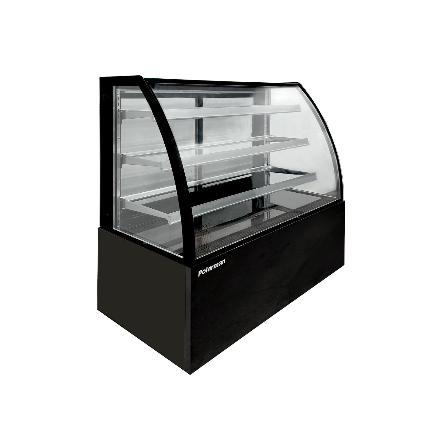 Polarman PLM-471AB 60" Black 3-Shelf Curved Glass Refrigerated Bakery Display Case