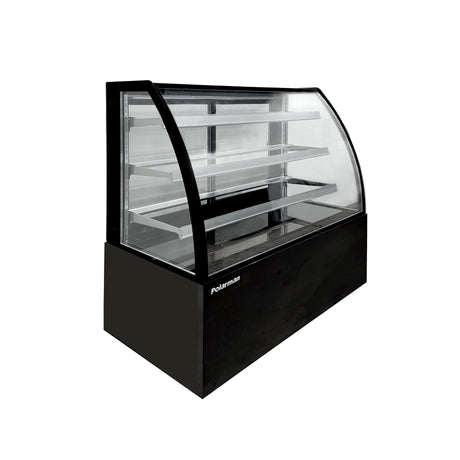 Polarman PLM-471AB 60" Black 3-Shelf Curved Glass Refrigerated Bakery Display Case