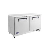 Polarman PLM-UC-60S 61 1/4" Undercounter Refrigerator, 15.5 cu. ft, Stainless Steel, 2 Solid Doors