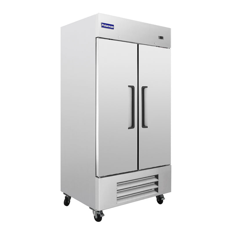 Polarman PLM-35FS 39 1/2" Reach-In Freezer with Double Solid Doors, Bottom Mount, Stainless Steel, 35 cu. ft.