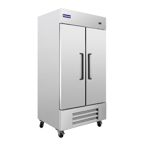 Polarman PLM-35RS 39 1/2" Reach-In Refrigerator with Double Solid Doors, Bottom Mount, Stainless Steel, 35 cu. ft.
