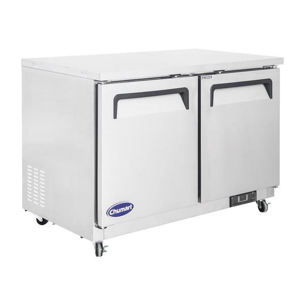 Polarman 48 1/4" PLM-UC-48FS Under Counter Freezer Stainless Steel Solid Double Door