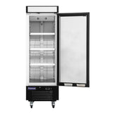 Polarman PLM-HGD16R 25" Black Refrigerated Single Swing Glass Door Merchandiser with LED Lighting, 16 cu.ft