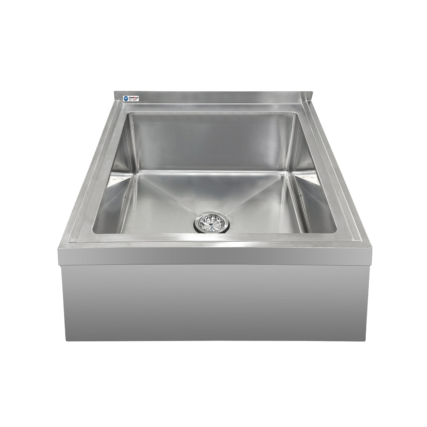 ChefAsst 29"CA-MS-292916-316 16-Gauge Stainless Steel One Compartment Floor Mop Sink - 24" x 24"x 12" Bowl