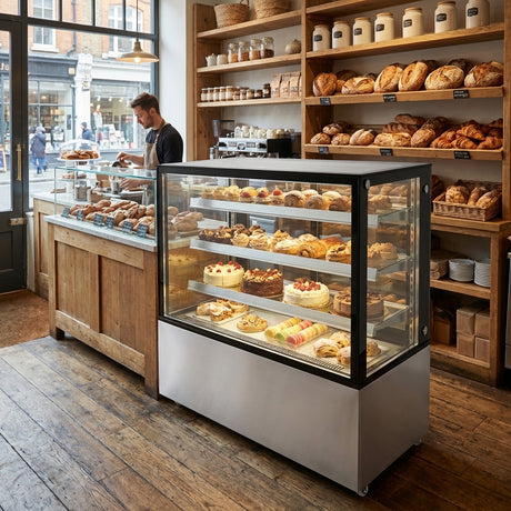 Polarman PLM-271S 36″ Square Glass Refrigerated Bakery Display Case with LED Lighting