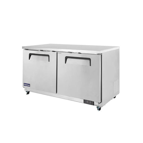 Polarman PLM-UC-60S 61 1/4" Undercounter Refrigerator, 15.5 cu. ft, Stainless Steel, 2 Solid Doors