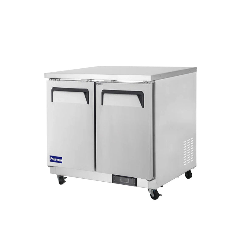 Polarman PLM-UC-36FS 36 7/16" Undercounter Freezer, 7.7 cu. ft, Stainless Steel, 2 Solid Doors
