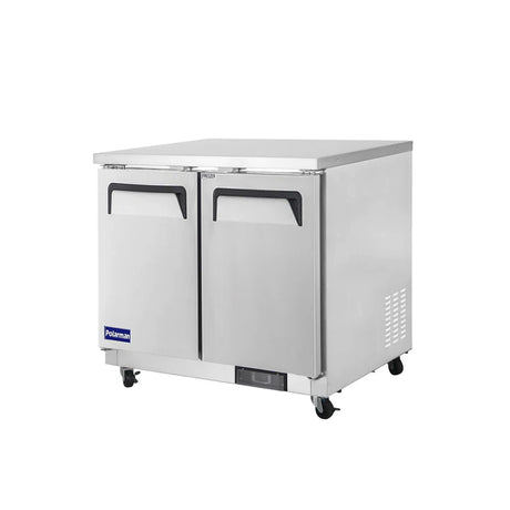 Polarman PLM-UC-36FS 36 7/16" Undercounter Freezer, 7.7 cu. ft, Stainless Steel, 2 Solid Doors