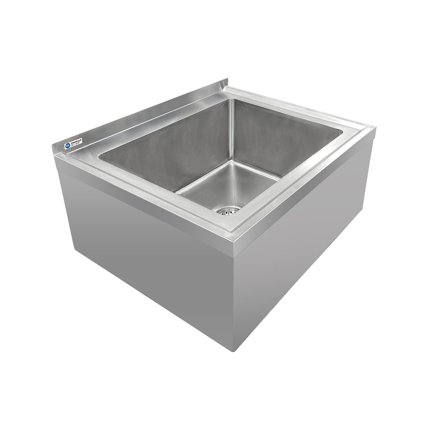 ChefAsst 25"CA-MS-212516-316 16-Gauge Stainless Steel One Compartment Floor Mop Sink - 20" x 16"x 12" Bowl