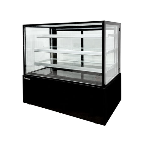 Polarman PLM-471SB 60" Black 3-Shelf Square Glass  Refrigerated Bakery Display Case