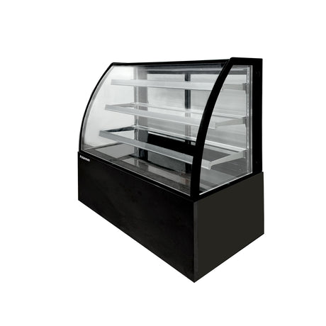 Polarman PLM-471AB 60" Black 3-Shelf Curved Glass Refrigerated Bakery Display Case