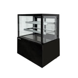 Polarman PLM-270SB 36" Black 2-Shelf Square Glass Refrigerated Bakery Display Case