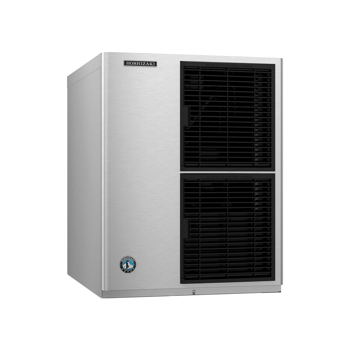 Hoshizaki KM-660MAJ Slim Line 22" Air Cooled Crescent Cube Ice Machine with Stainless Steel Finish Ice Storage Bin - 665 lb. Per Day, 300 lb. Storage