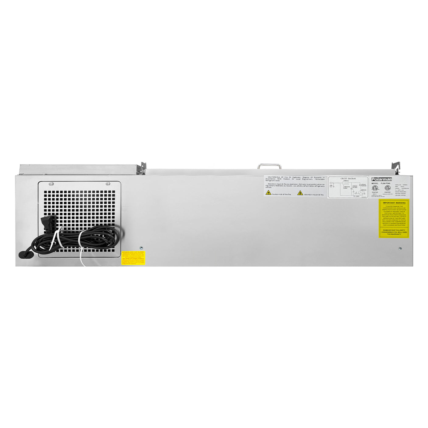 Polarman PLM-PD60 60" Countertop Refrigerated Topping Rail, Stainless Steel , (12) 1/6 Size Pans