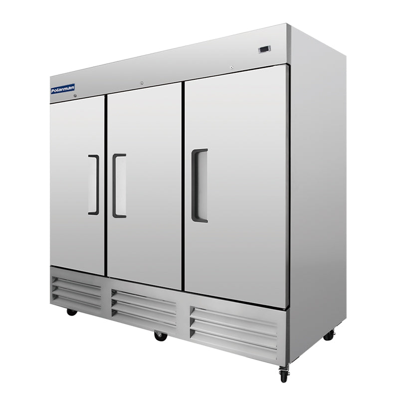 Polarman PLM-81RS 81" Reach-In Refrigerator with Triple Solid Doors, Bottom Mount, Stainless Steel, 72 cu. ft.