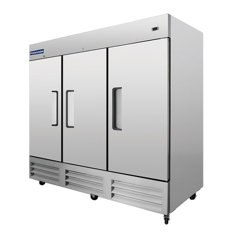Polarman PLM-81RS 81" Reach-In Refrigerator with Triple Solid Doors, Bottom Mount, Stainless Steel, 72 cu. ft.