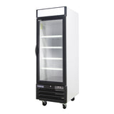 Polarman PLM-HGD23F 26 3/4" Black Single Swing Glass Door Merchandiser Freezer with LED Lighting, 23 cu.ft