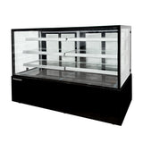 Polarman PLM-571SB 71 3/5" Black 3-Shelf Square Glass  Refrigerated Bakery Display Case