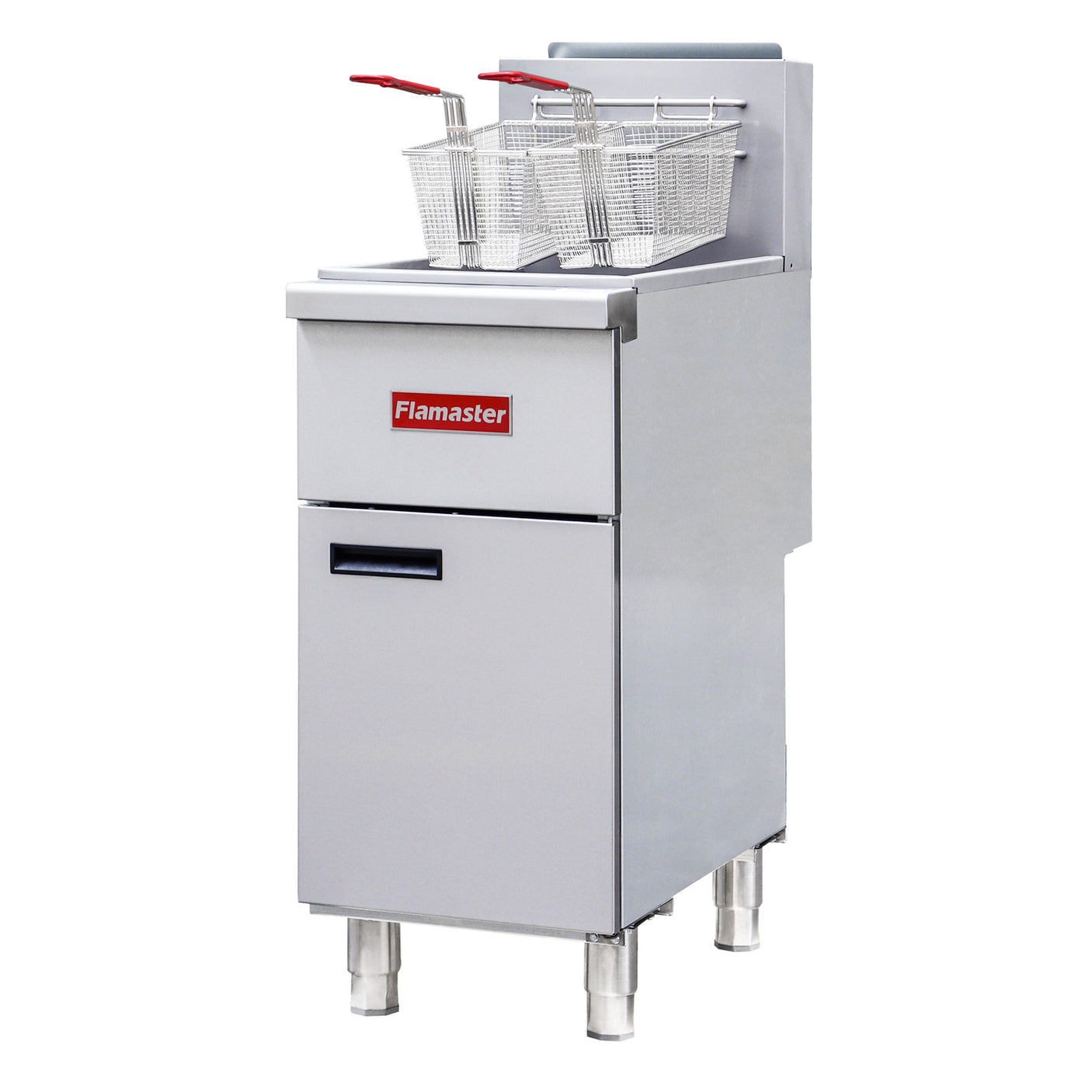 Flamaster FLM-F4-LP 15 1/2" Liquid Propane Floor Fryer, 40-50 lb, 4 Tubes, 120,000 BTU