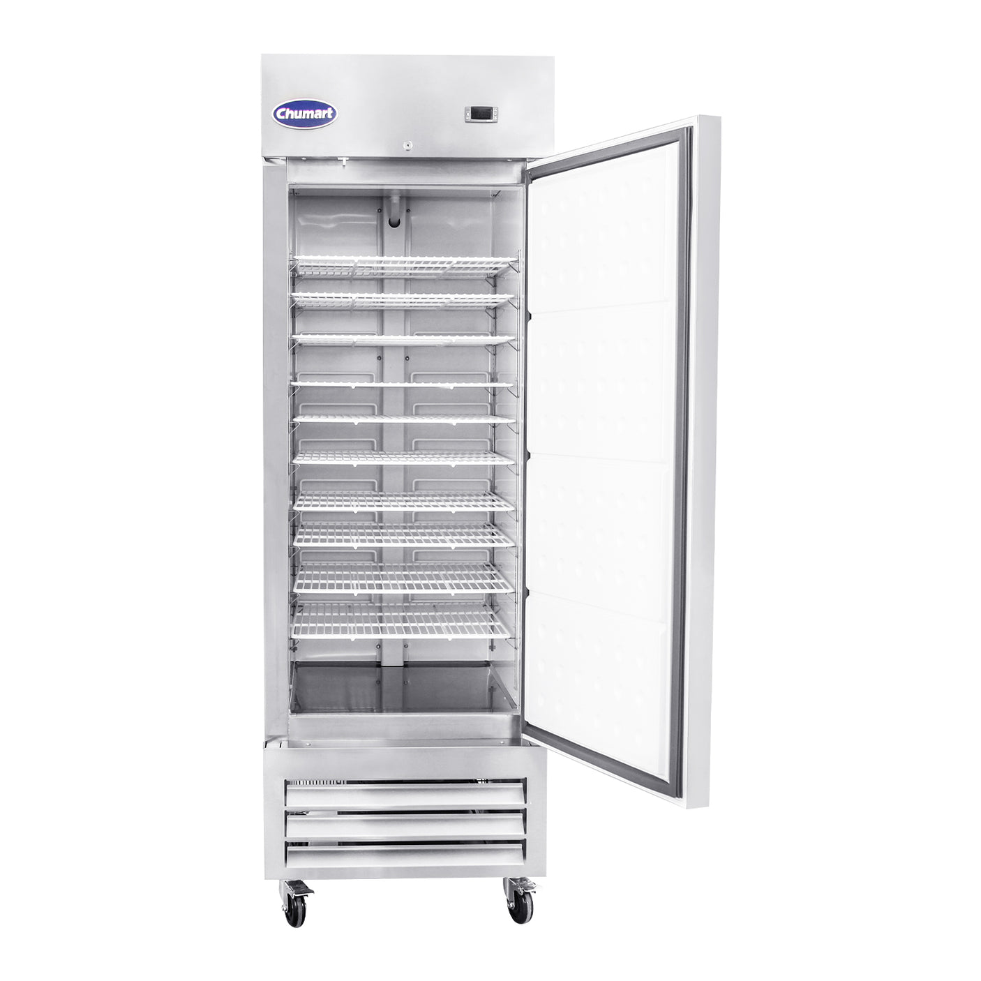 Chumart CM-27FS 26 3/4" Reach-In Freezer with Single Solid Door, Bottom Mount, Stainless Steel, 23 cu. ft.